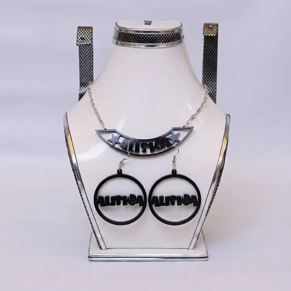 Customized Name Earrings and Necklace