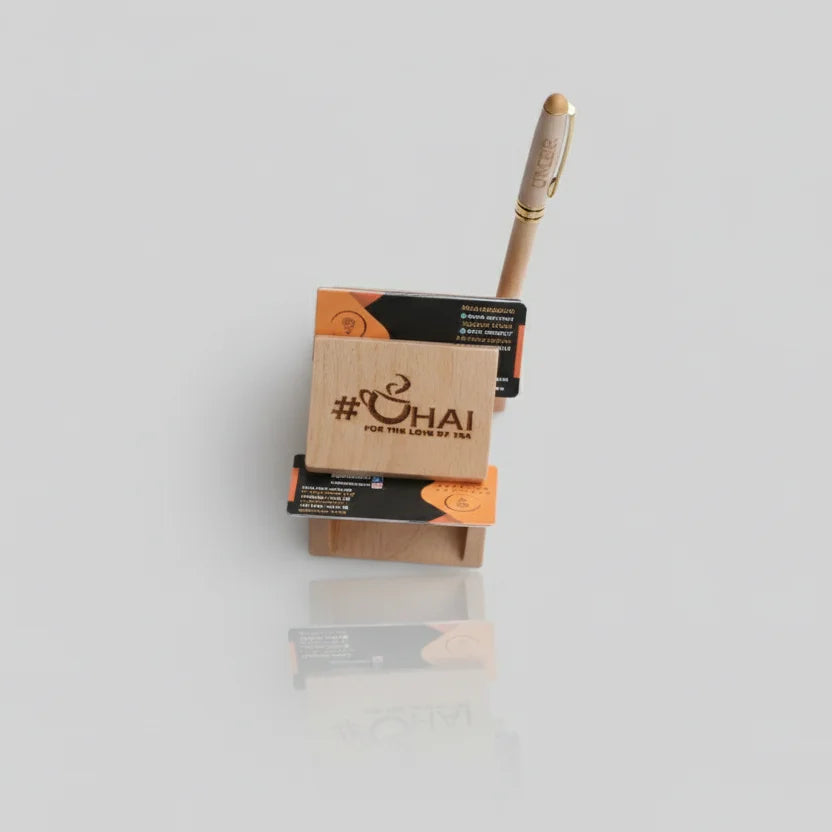 Pen Jar With Visiting Card Holder